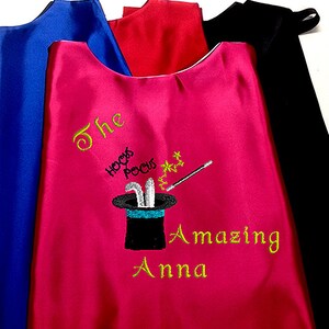 Magic, The Great Magician Cape with your child's Name Embroidered Personalized Superhero cape Proudly Made in USA image 3