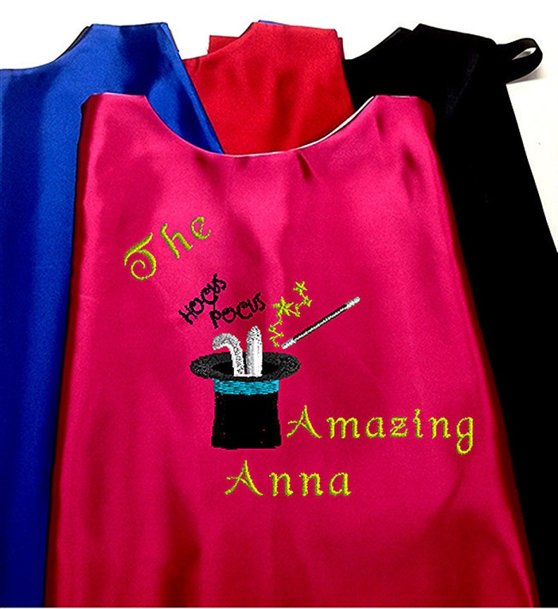 Magic, The Great Magician Cape with your child's Name Embroidered Personalized Superhero cape Proudly Made in USA image 3