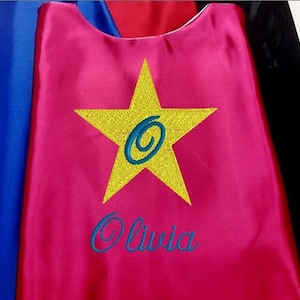 Personalized Embroidered  Star Cape Personalized with Name and Initial