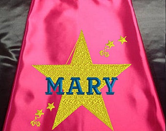 Super Hero Cape,  Embroidered Star Cape Personalized with Name