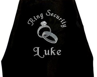 Boy's Super Hero Ring Bearer Cape,  Embroidered Ring Security Cape, Silver  Personalized Wedding Photo Op