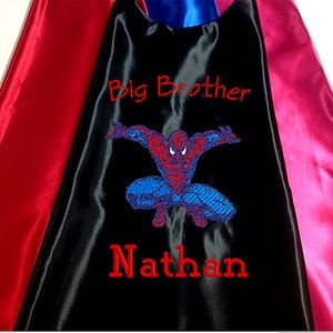 Super Hero Cape,  Kid&#39;s Cape, Big Brother, Superhero, Costume Cape,  Embroidered  Personalized with Name
