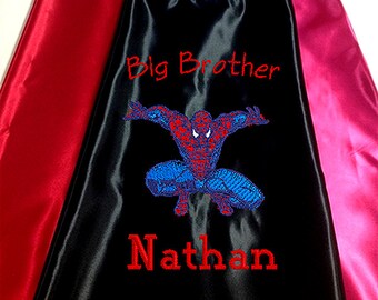 Super Hero Cape,  Kid's Cape, Big Brother, Superhero, Costume Cape,  Embroidered  Personalized with Name