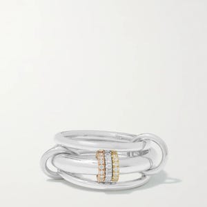 Anello in argento sterling con diamanti e maglie multiple, fascia intrecciata, gioiello da sposa moderno