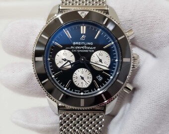 Orologio da uomo Breitling Superocean Heritage II cronografo automatico quadrante blu