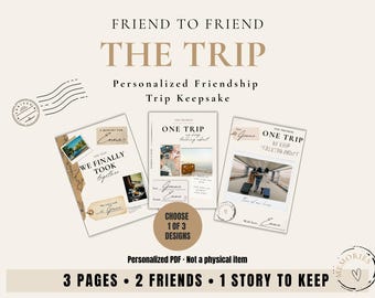 Personalized Friendship Trip Keepsake | Custom Bestie Travel Memory Book | Printable A6 Gift