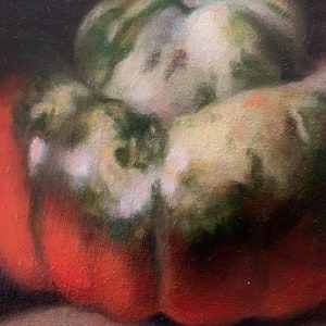 SALE Turks Turban Gourd, Original Oil Painting on 8x10 Linen Panel, Still Life, Halloween, Pumpkin, Fall, Autumn, Fine Art, Classic Art image 2