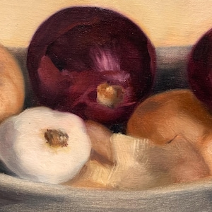 SALE! A Chef&#39;s Still Life, Framed Original Oil Painting on 5&quot;x7&quot; Linen Panel, Frame is 5.75&quot;x7.75&quot;, Fine Art, Food Art, Kitchen Decor