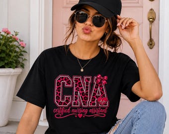 CNA Luipaardprint PNG, Ontwerp voor Gecertificeerd Verpleegassistent, Sublimatieontwerp (Digitale Download)