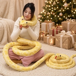 Giant Snake Plush Cushion, 400cm Long Python Pillow, Large Home Decor