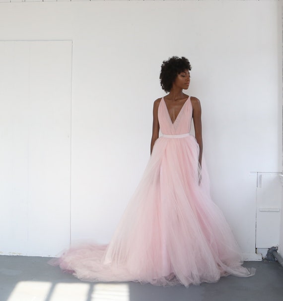 tulle wedding skirt with train