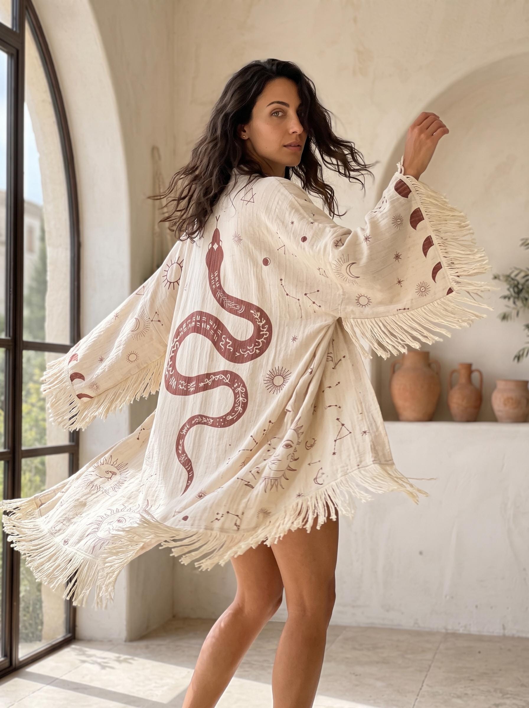 bohemian dressing gown Boho Cosy AvA Palm Beach - Mixed floral print Relaxed A-line_maxi_dress US SIZE:US4