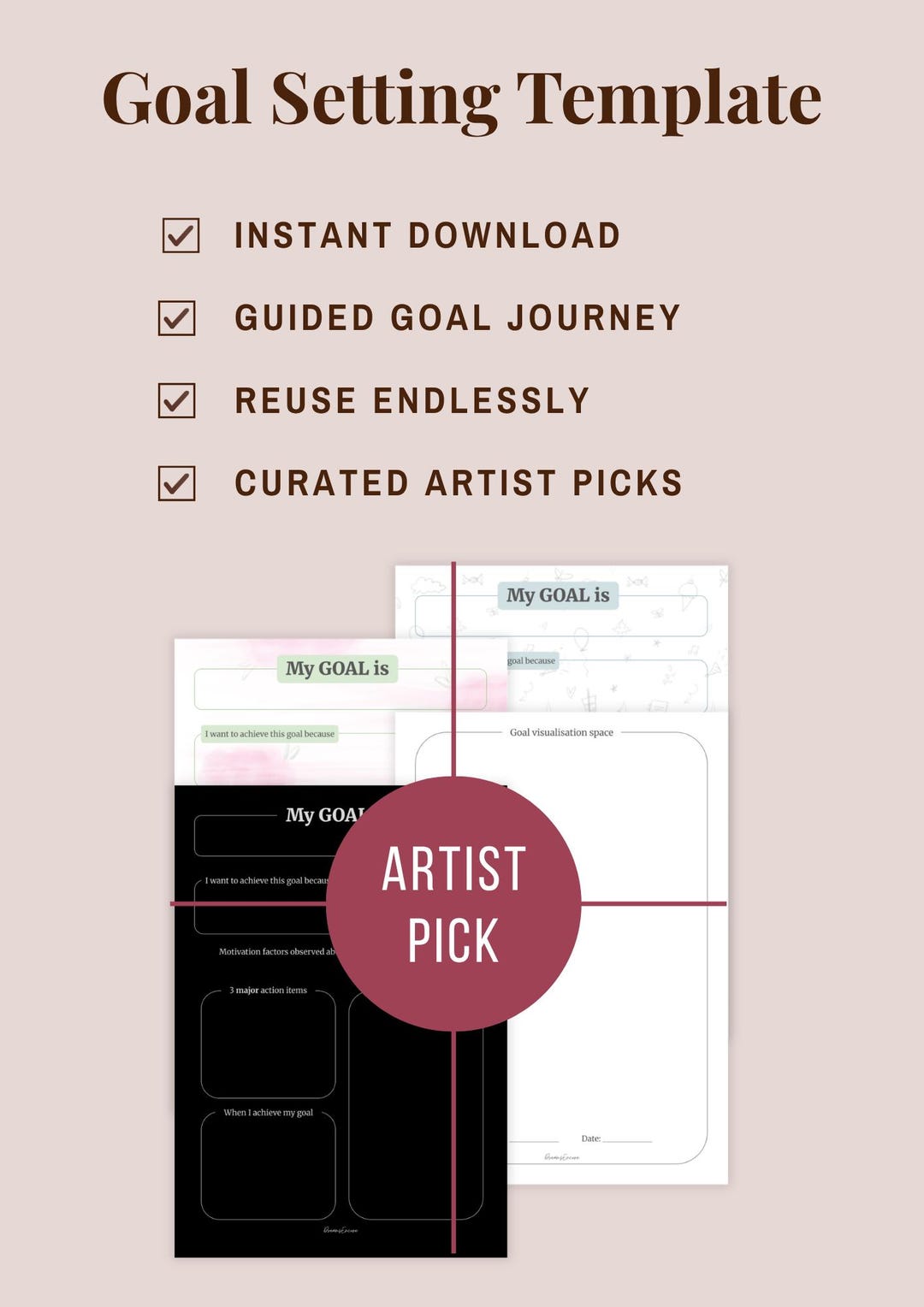 Sampler Goal Setting Template - Palette Curated | Mixed Style Artist ...