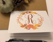 Mustard Seed Journals - Personalized Notecard set - Pumpkin Wreath