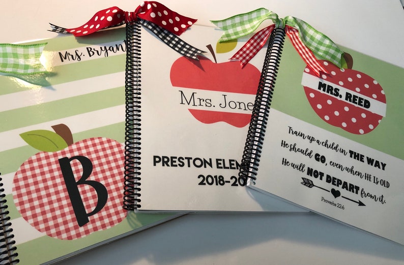Mustard Seed Journals Big Personalized Teacher Apple Etsy