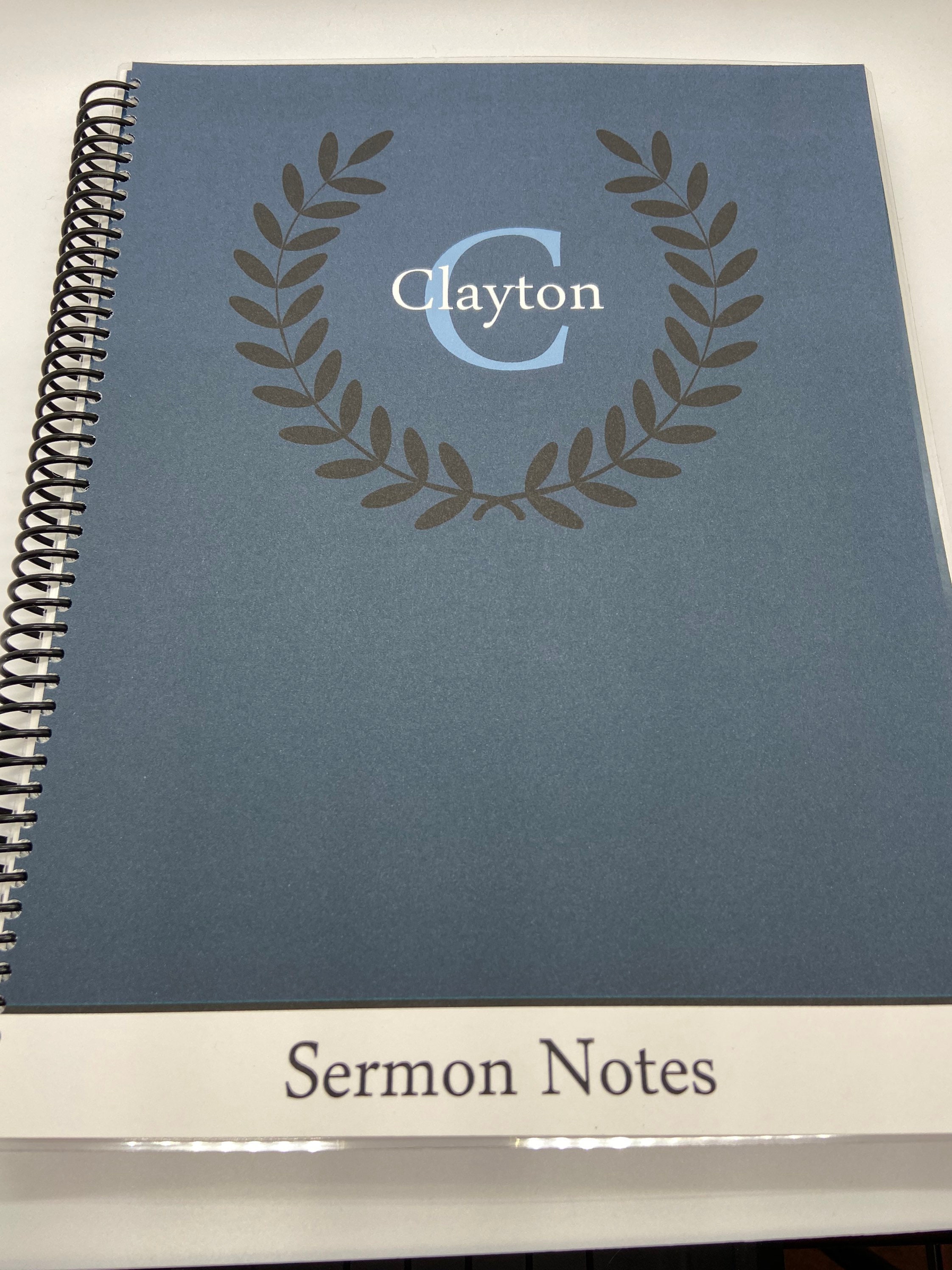 Mustard Seed Journals Mens or Womens Navy Laurel Print Etsy