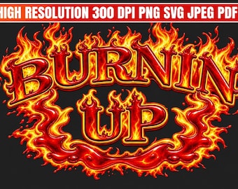 Jonas Brothers Burnin Up SVG PNG | Y2K Retro Concert T-Shirt Graphic | Flaming Text Sublimation Design