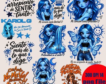 No Me Arrepiento de Sentir Tanto PNG | Spanish Quote | Streetwear Girl Sublimation Design, Digital Download