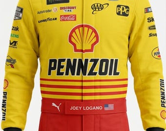 Tuta da corsa Pennzoil - F1 Joey Logano Tuta NASCAR Pennzoil - Tuta da corsa F1 su misura - Disponibile in tutte le taglie