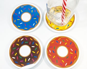 Doughnut Donut lovers gift Coasters (set of 4)