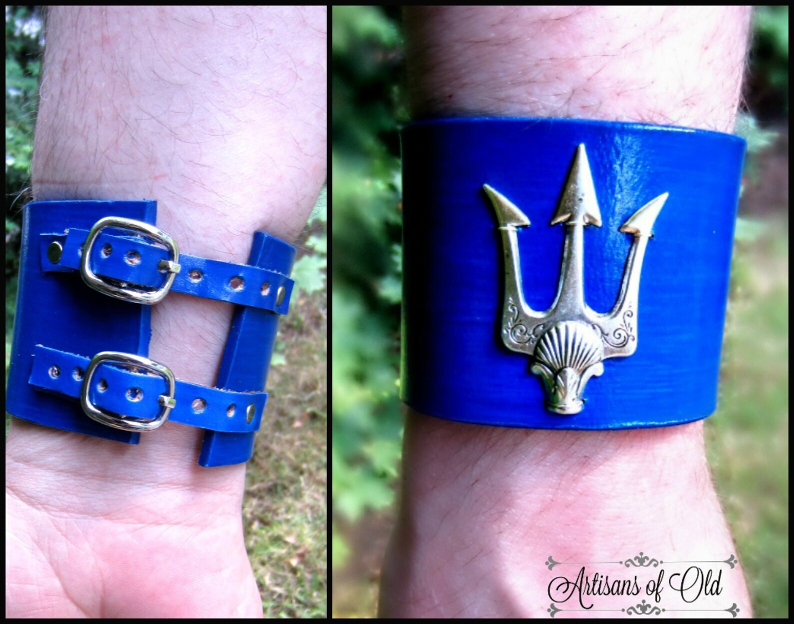 Poseidon Trident Leather Cuff Percy Jackson Leather - Etsy