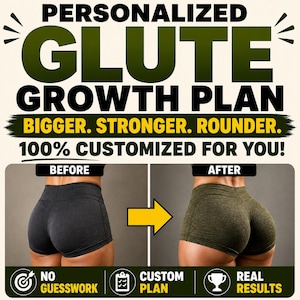 Personalized Glute Workout Plan, Custom Glute Growth Fitness Program