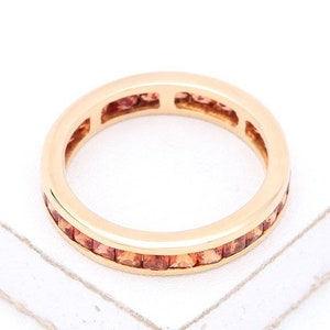 New York Orange Sapphire Ring 3 CT in 14K Gold, Natural Ethical Gemstone Unusual Jewelry SKU: 893-orange-sapphire