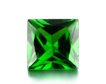 4.15mm Tsavorite Green Garnet Calibrated Princess Cut Square Shape Loose Gemstones (Watch Video) Free Shipping SKU R049