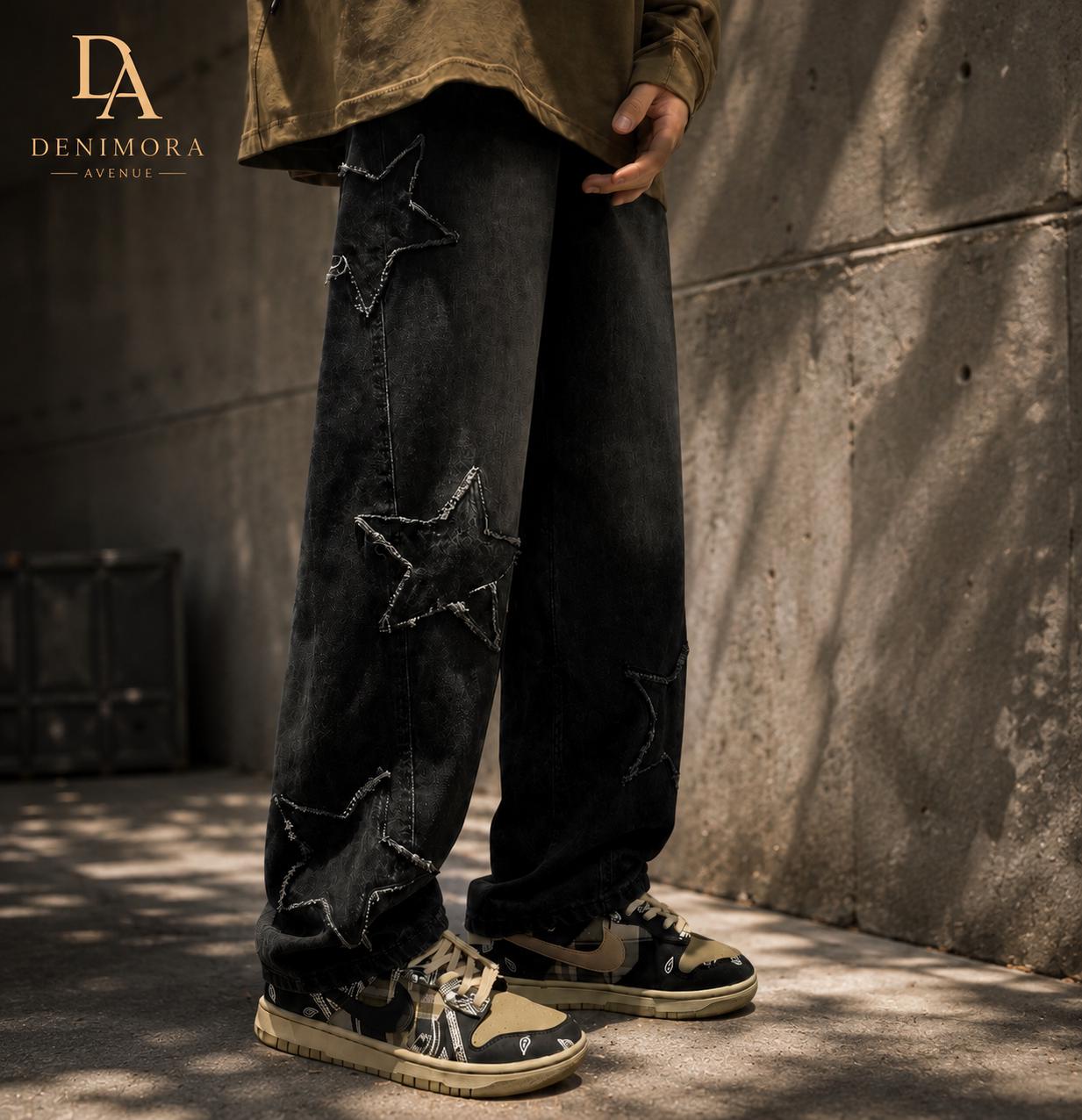 Men jeans with star patches - Etsy 日本