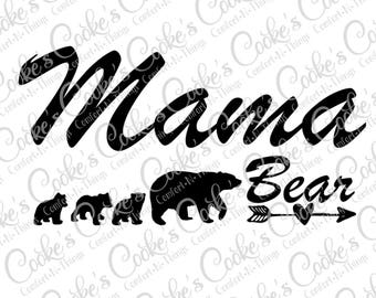 Mama Bear With Cubs Svg Mama Bear With Cubs Svg