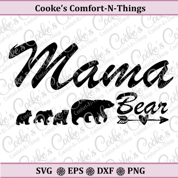 Mama Bear With Cubs Svg Mama Bear Svg Mother Bear Svg Bear Etsy