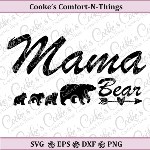 Mama Bear with cubs svg, mama bear svg, mother bear svg, bear and cubs, Instant Download