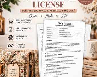 Commercial License for Junk Journals, Printable Ephemera & Physical Products | DailySpreads Creator License