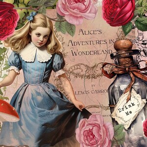 Alice's Garden Etsy Shop Banner and Icon Set. Alice in Wonderland