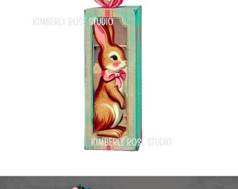 Retro Chocolate Bunny Clip Art: Kitsch Easter PNG (Digital Download)