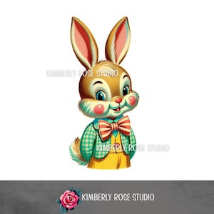 Peter Cottontail Easter Bunny Kitsch Clip Art /Shabby Easter PNG/Easter Clip Art