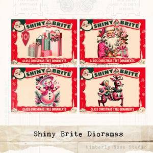 Shiny Brite Ornament Box Dioramas-Digital Collage Sheet-Instant Digital Download No 2