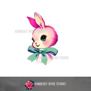 Pink Easter Bunny Head Kitsch Clip Art /Shabby Easter PNG/Easter Clip Art