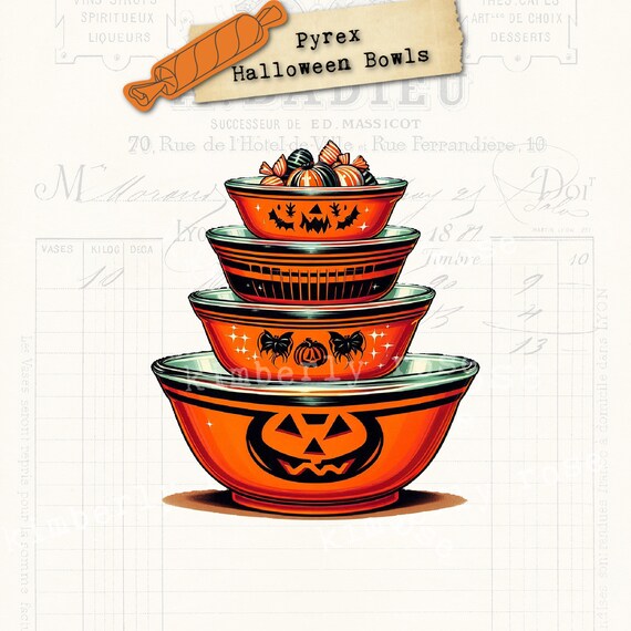 Halloween Pyrex ispirato ciotole di nidificazione Clip Art