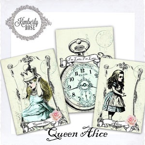 Etichette regalo pastello Alice nel paese delle meraviglie-Biglietti/Etichette/Tag-Foglio collage digitale-Download digitale istantaneo