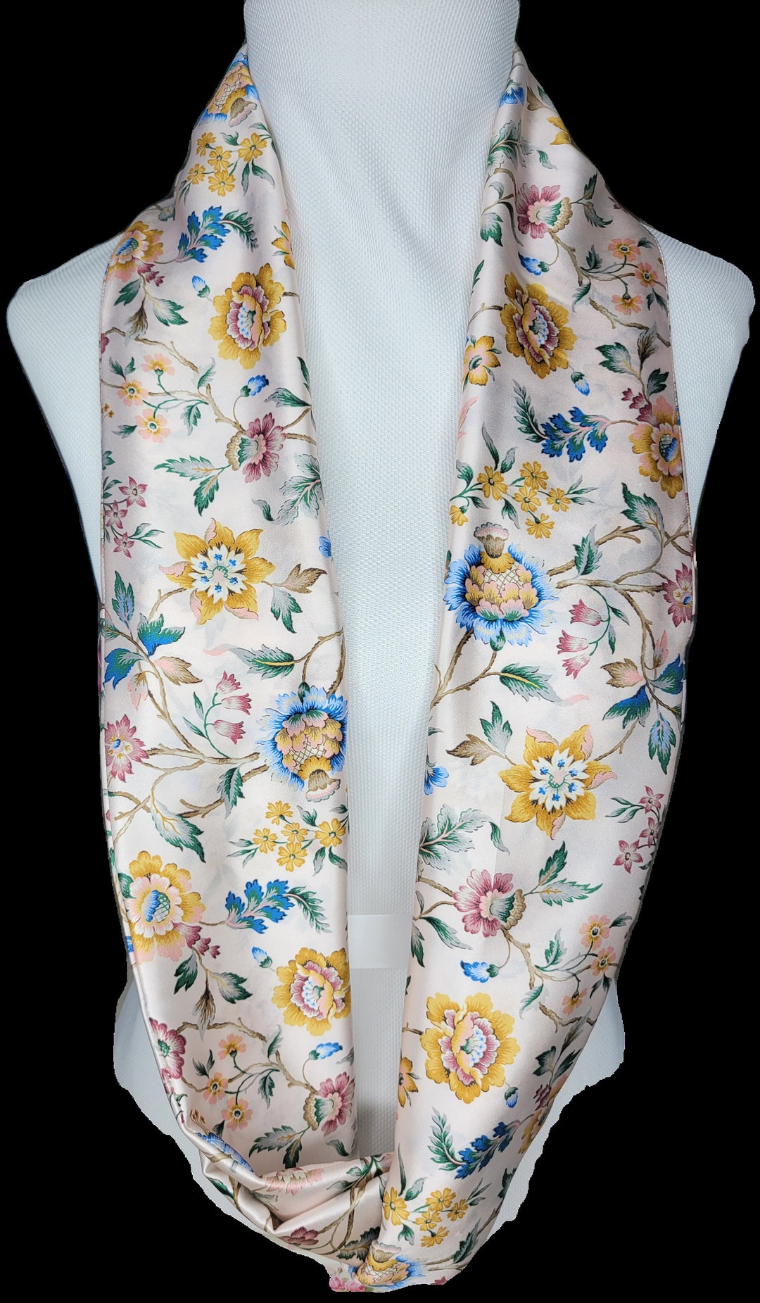 Silk Velvet Infinity Scarf in Champagne main image 1