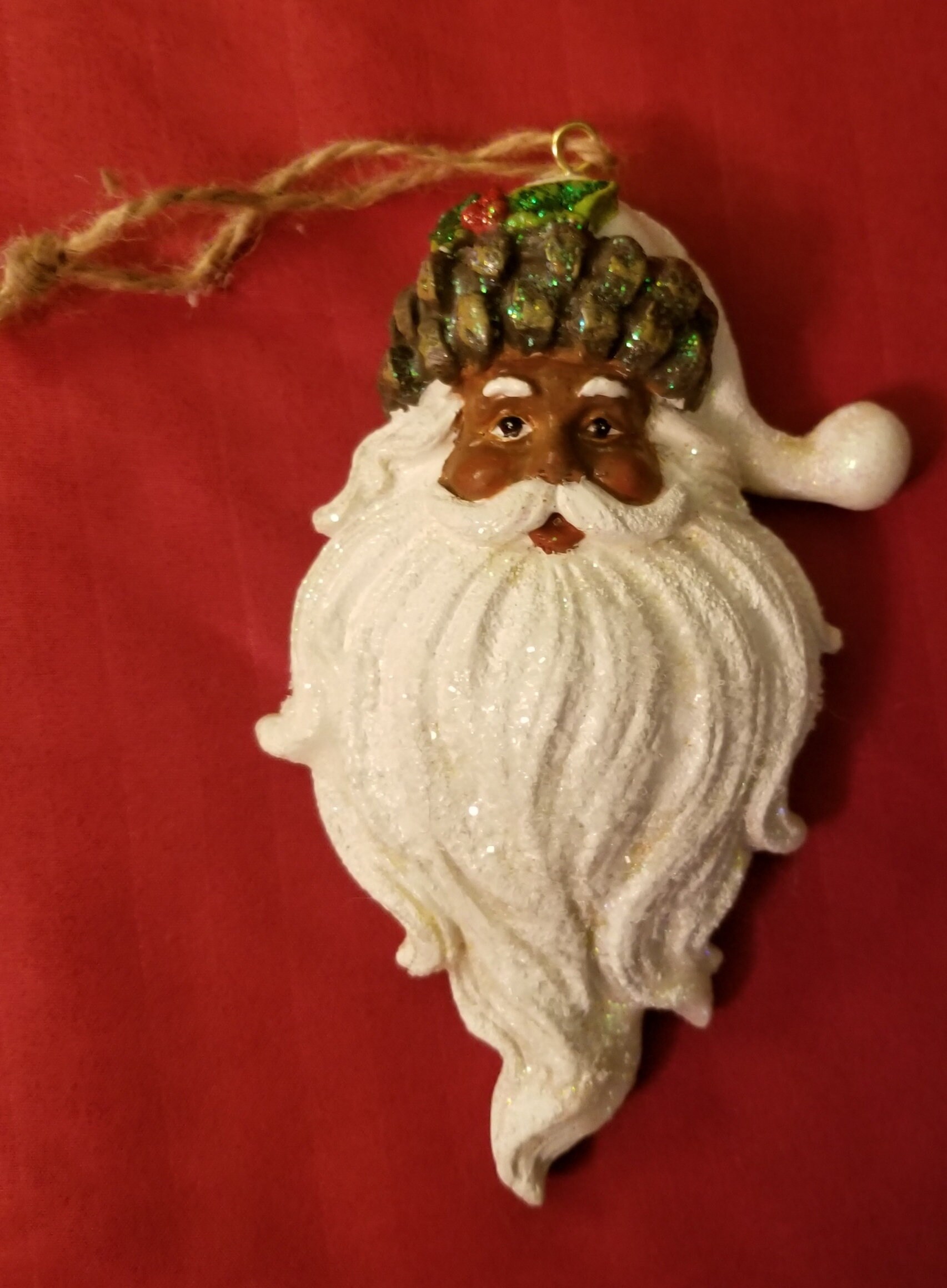 African American Santa Ornament Black Santa Ornament Black Etsy