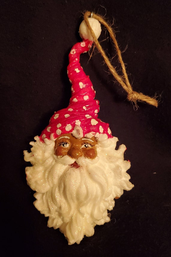 African American Santa Ornament Black Santa Ornament Black Etsy