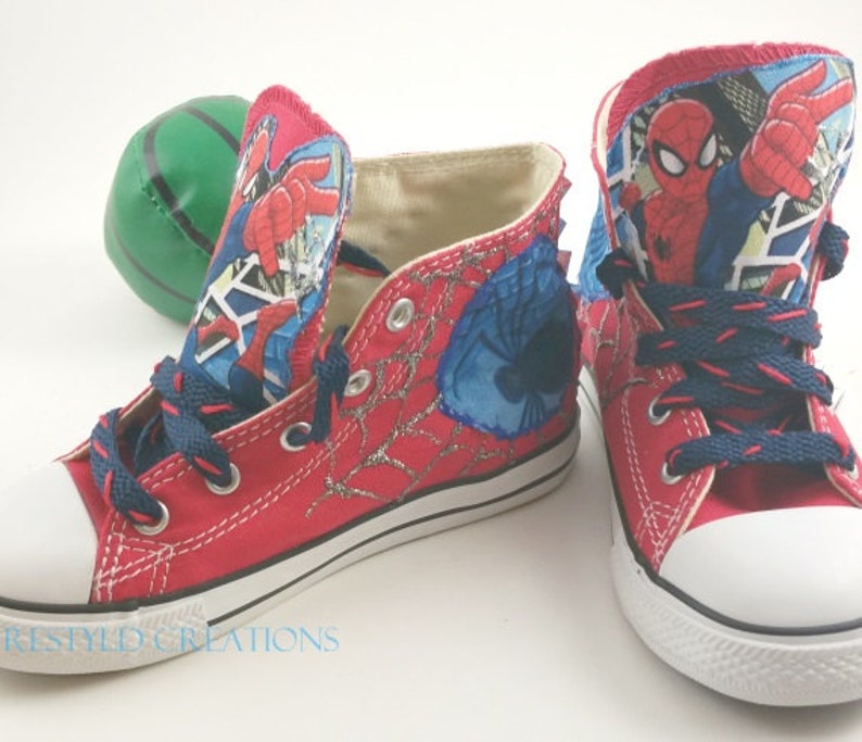 Customized Spiderman Converse Shoes/ Customized Etsy