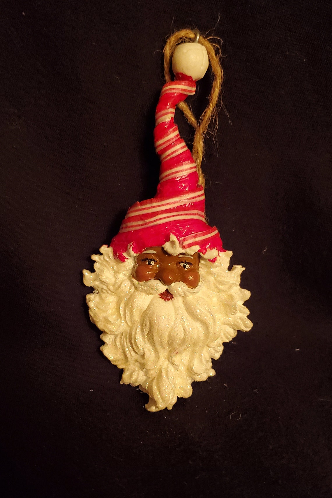 African American Santa Ornament Black Santa Ornament Black Etsy