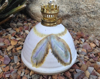 Stoneware Oil Lamp, Kerosene Lamp, Pottery Lamp, Vase, Christmas Angel, Pottery Oil Lamp, Outdoor/Indoor Oil Lamp, Native American Oil Lamp