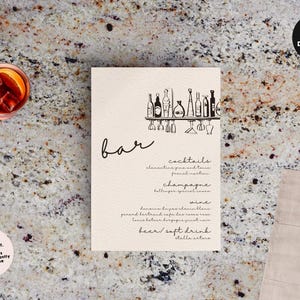 SOIREE BAR i menu DRINKS | Menu baru do pobrania natychmiast | unikalny edytowalny szablon drinków | menu baru do wydrukowania | menu ilustrowane | Śr