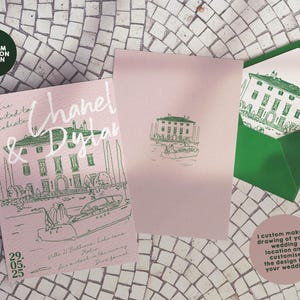 COMO Wedding Invitation Venue Illustration | Custom Sketch (Digital Files Only) image 2