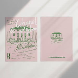 COMO Wedding Invitation Venue Illustration | Custom Sketch (Digital Files Only) image 3