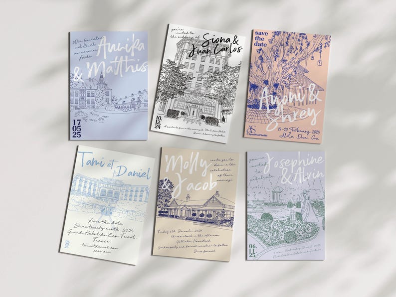 COMO Wedding Invitation Venue Illustration | Custom Sketch (Digital Files Only) image 10